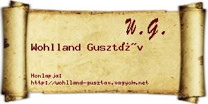 Wohlland Gusztáv névjegykártya